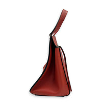 Edge  Top Handle Bag Large Red in Calfskin, Silver hardware