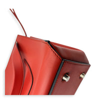 Edge  Top Handle Bag Large Red in Calfskin, Silver hardware