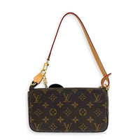 X Murakami Pochette Accessories Brown Clutch in Monogram Coated Canvas, Gold hardware