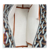 Artois Tote Bag PM Brown in Coated Canvas, Silver hardware