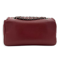 CC Timeless Flap Shoulder Bag Red in Caviar Leather, Silver hardware