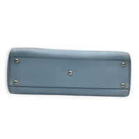Peekaboo Top Handle Bag Medium Blue in Calfskin, Silver hardware