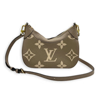 Bagatelle Shoulder Bag Tourterelle in Monogram Empreinte Leather, Gold hardware