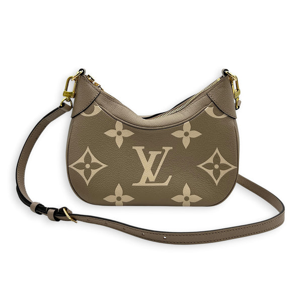 Bagatelle Shoulder Bag Tourterelle in Monogram Empreinte Leather, Gold hardware