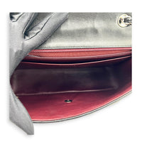 Classic Single Flap Jumbo Black Shoulder Bag in Lambskin, Silver hardware