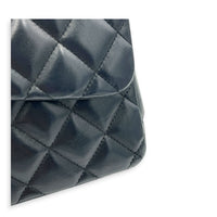 Classic Single Flap Jumbo Black Shoulder Bag in Lambskin, Silver hardware