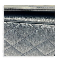 Timeless CC Shoulder Bag Navy in Caviar Leather, Silver hardware