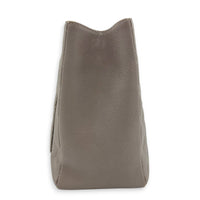 GST Tote Bag Grey in Caviar Leather, Silver hardware