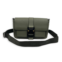 Hit The Road Messenger Green in Calfskin, Silver hardware
