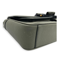 Hit The Road Messenger Green in Calfskin, Silver hardware