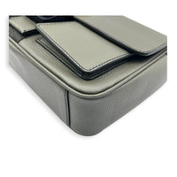 Hit The Road Messenger Green in Calfskin, Silver hardware