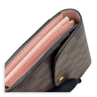 Sarah Wallet Damier Ebene in Coated Canvas, Gold hardware