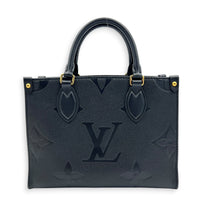 OnTheGo Top Handle Bag PM Black in Empreinte Leather