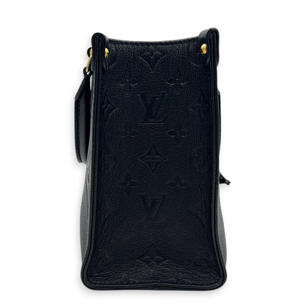 OnTheGo Top Handle Bag PM Black in Empreinte Leather