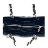 GST Tote Bag Black in Caviar Leather, Silver hardware