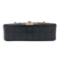 Mademoiselle Jacket Black Shoulder Bag in Calfskin, Gold hardware