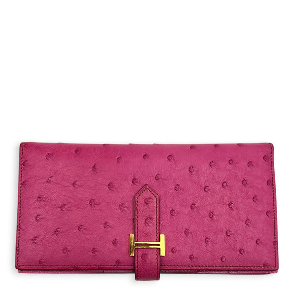 Bearn Pink in Ostrich, Gold hardware