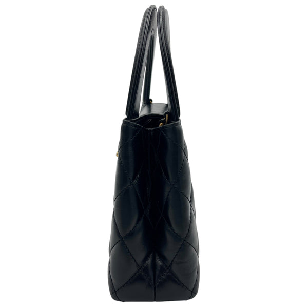 Kelly Mini Black Top Handle Bag in Calfskin, Gold hardware