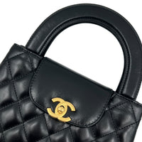 Kelly Mini Black Top Handle Bag in Calfskin, Gold hardware
