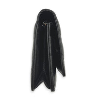 CC Black Wallet On Chain in Caviar Leather, Silver hardware