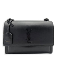 Sunshine Shoulder Bag Black in Calfskin, Monochrome hardware