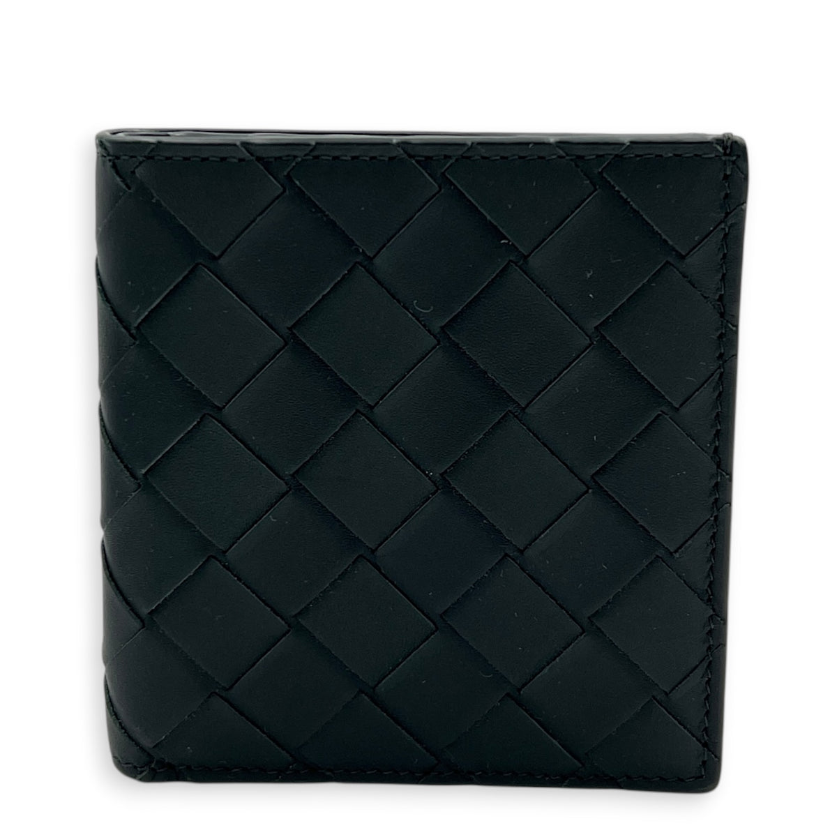 Intrecciato Black Wallet in Calfskin