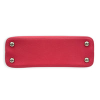 Capucines Top Handle Bag BB Pink in Taurillon Leather, Silver hardware