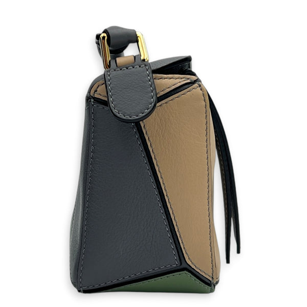 Puzzle Crossbody Bag Mini Multi-colour in Calfskin, Gold hardware